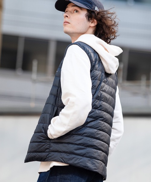 OUTDOOR PRODUCTS（アウトドアプロダクツ）の「【OUTDOOR PRODUCTS/アウトドアプロダクツ】インナーダウンベスト　洗濯可能　撥水　抗菌　防臭　静電防止　防風　透湿機能　パッカブル仕様（ダウンベスト・メンズ・チャコールグレー/ブラック・LARGE/MEDIUM/X-LARGE）」の19枚目の写真