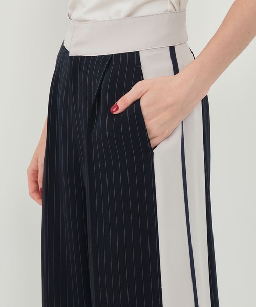 CITY TOKYO(シティトウキョウ)の「【手洗い可能】【接触冷感】ピンストワイドパンツ(その他パンツ・レディース・ネイビー/ホワイト・1/2)」の22枚目の写真