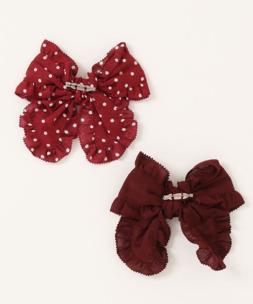 PINK HOUSE（ピンクハウス）の「水玉プリント＆無地リボンブローチ