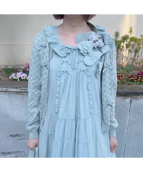 PINK HOUSE（ピンクハウス）の「水玉プリント＆無地リボン