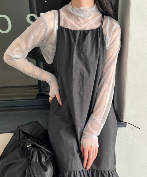 nemne store(ネンネストア)の「【低身長サイズあり】アソート柄シアー指あきロンT(Tシャツ/カットソー・レディース・アイボリー/ブラック系/ブルー/アイボリー系/グリーン/グレー・SMALL/MEDIUM)」の3枚目の写真