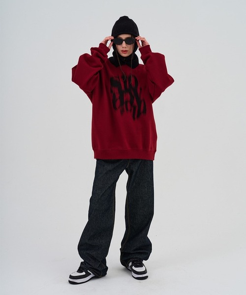 【セール】【UNISEX】SLOW ACID／BLURRYLOGOプルオーバー（ウラケ） 2978905（スウェット）｜SLOWACID（スローアシッド）