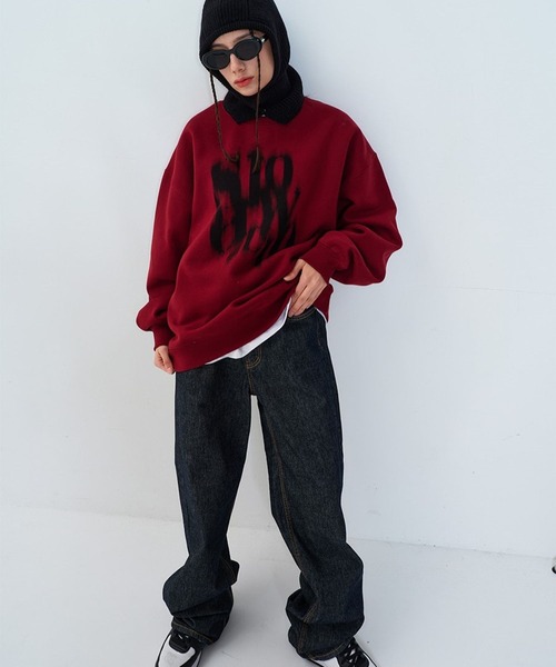 【セール】【UNISEX】SLOW ACID／BLURRYLOGOプルオーバー（ウラケ） 2978905（スウェット）｜SLOWACID（スローアシッド）