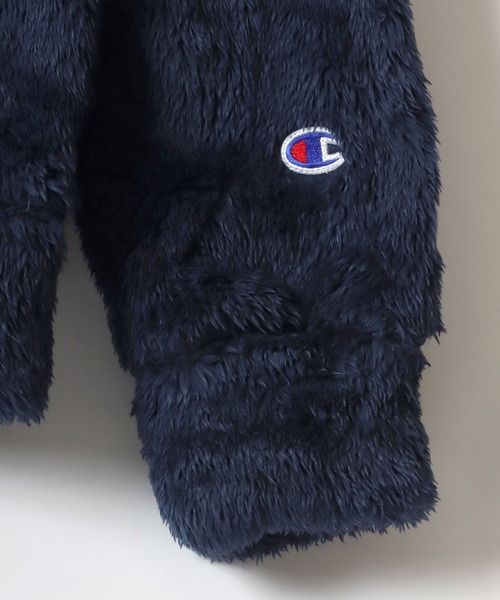 Champion（チャンピオン）の「Champion/チャンピオン Sherpa Fleece Zip Hooded Jacket/シェルパフリース ロゴ ワンポイント刺繍 ジップアップパーカー/ボアジャケット/ブルゾン レディース（ブルゾン・レディース・ネイビー/ブラック/オフホワイト/ブルー・M/L）」の13枚目の写真