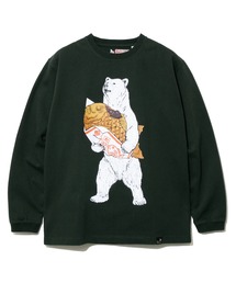 超ヘビーUSA/C たい焼きクマ ロングスリーブTEE