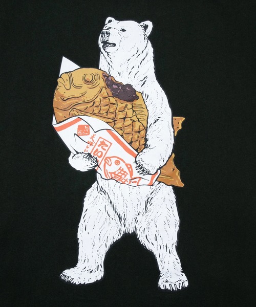 go slow caravan(ゴースローキャラバン)の「超ヘビーUSA/C たい焼きクマ ロングスリーブTEE(Tシャツ/カットソー・メンズ・ホワイト/ブラック・SMALL/X-LARGE/LARGE/MEDIUM)」の10枚目の写真