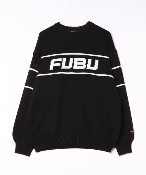 JUGLANS(ユグランス)の「【FUBU】Crew Knit Pullover/長袖/クルーネック/ロゴ/ニット/セーター/メンズ(ニット/セーター・メンズ・サックスブルー/オフホワイト/ブラック・M/XL/L)」の2枚目の写真