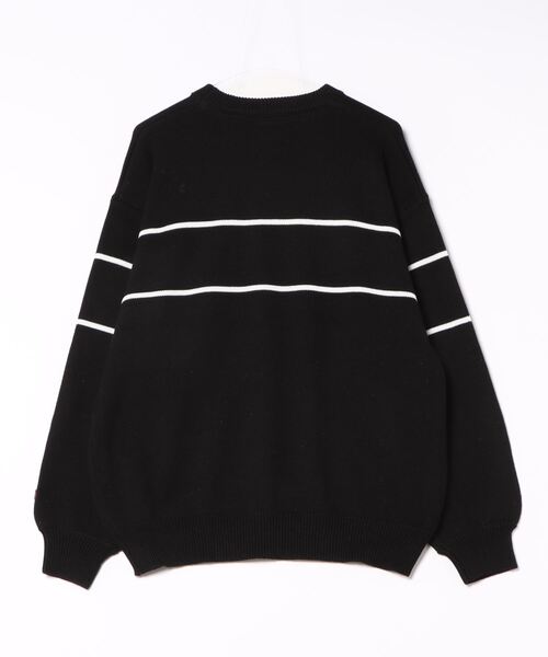 JUGLANS(ユグランス)の「【FUBU】Crew Knit Pullover/長袖/クルーネック/ロゴ/ニット/セーター/メンズ(ニット/セーター・メンズ・サックスブルー/オフホワイト/ブラック・M/XL/L)」の4枚目の写真