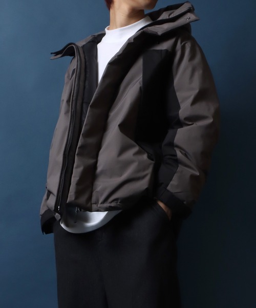 【セール】ALLWEATHER Color Switching Design Fiber Down Jacket/オールウェザー 切替 ファイバーダウンジャケット レディース メンズ 防風 撥水 防花粉 UVガード（ダウンジャケット/コート）｜ANPAS（アンパス）