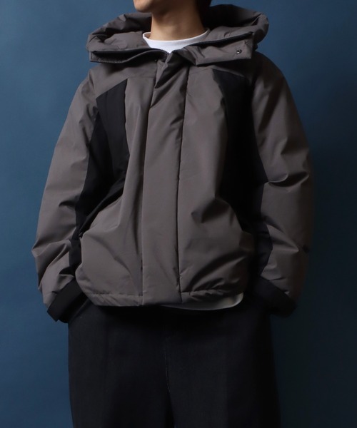 【セール】ALLWEATHER Color Switching Design Fiber Down Jacket/オールウェザー 切替 ファイバーダウンジャケット レディース メンズ 防風 撥水 防花粉 UVガード（ダウンジャケット/コート）｜ANPAS（アンパス）