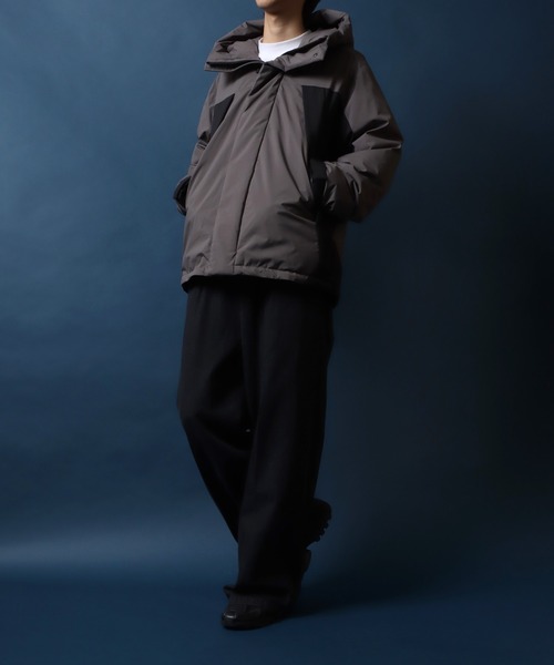 【セール】ALLWEATHER Color Switching Design Fiber Down Jacket/オールウェザー 切替 ファイバーダウンジャケット レディース メンズ 防風 撥水 防花粉 UVガード（ダウンジャケット/コート）｜ANPAS（アンパス）