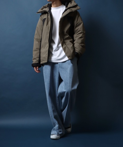 【セール】ALLWEATHER Color Switching Design Fiber Down Jacket/オールウェザー 切替 ファイバーダウンジャケット レディース メンズ 防風 撥水 防花粉 UVガード（ダウンジャケット/コート）｜ANPAS（アンパス）