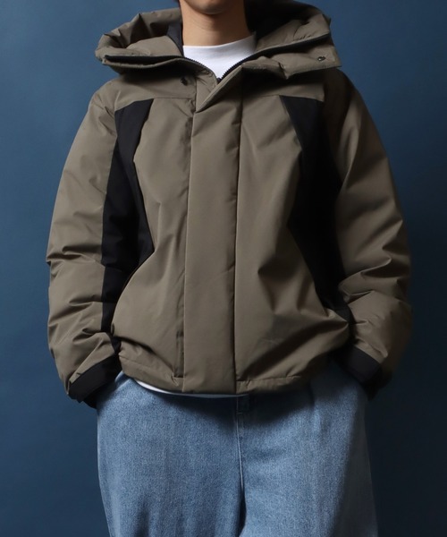 【セール】ALLWEATHER Color Switching Design Fiber Down Jacket/オールウェザー 切替 ファイバーダウンジャケット レディース メンズ 防風 撥水 防花粉 UVガード（ダウンジャケット/コート）｜ANPAS（アンパス）