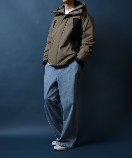 【セール】ALLWEATHER Color Switching Design Fiber Down Jacket/オールウェザー 切替 ファイバーダウンジャケット レディース メンズ 防風 撥水 防花粉 UVガード（ダウンジャケット/コート）｜ANPAS（アンパス）