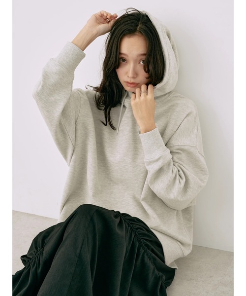 earth music&ecology（アースミュージックアンドエコロジー）の「スウェットルーズパーカー（スウェット・レディース・ブラック/ピンク/ブルー/グリーン/アイボリー/ライトグレー系2・FREE）」の21枚目の写真