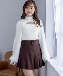 clear | レイヤードフェザーショートニットトップス≪2023AW新作≫(ニット/セーター)