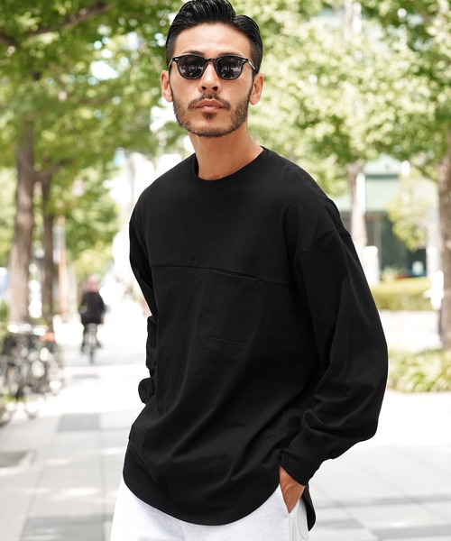 jiggys shop（ジギーズショップ）の「USAコットン胸ポケットクルーネックロンT 長袖Tシャツ（Tシャツ/カットソー・メンズ・ブラック/ホワイト/ネイビー/グレー/ベージュ・X-LARGE/MEDIUM/LARGE）」の3枚目の写真