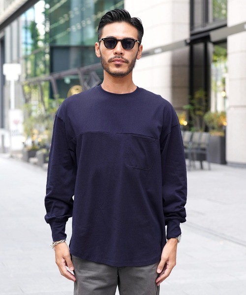 jiggys shop（ジギーズショップ）の「USAコットン胸ポケットクルーネックロンT 長袖Tシャツ（Tシャツ/カットソー・メンズ・ブラック/ホワイト/ネイビー/グレー/ベージュ・X-LARGE/MEDIUM/LARGE）」の19枚目の写真