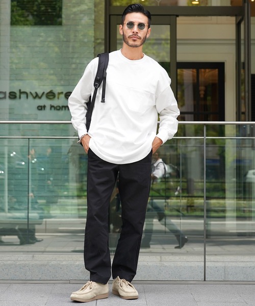 jiggys shop（ジギーズショップ）の「USAコットン胸ポケットクルーネックロンT 長袖Tシャツ（Tシャツ/カットソー・メンズ・ブラック/ホワイト/ネイビー/グレー/ベージュ・X-LARGE/MEDIUM/LARGE）」の7枚目の写真