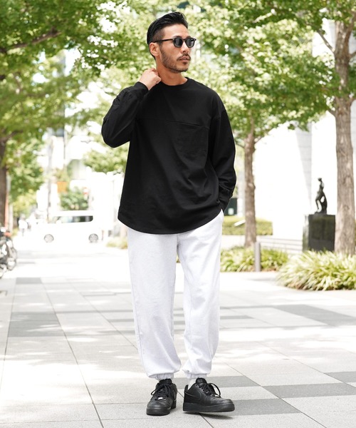 jiggys shop（ジギーズショップ）の「USAコットン胸ポケットクルーネックロンT 長袖Tシャツ（Tシャツ/カットソー・メンズ・ブラック/ホワイト/ネイビー/グレー/ベージュ・X-LARGE/MEDIUM/LARGE）」の9枚目の写真