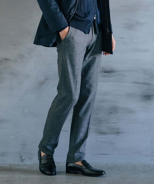 MICHEL KLEIN HOMME (ミッシェルクランオム)の「ウォームスラックスパンツ(スラックス・メンズ・ブラック/グレー・MEDIUM/LARGE/X-LARGE)」の1枚目の写真