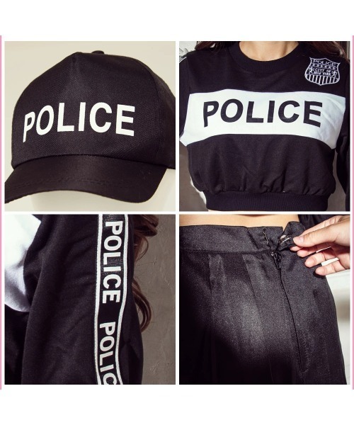 Dita（ディータ）の「韓国風 ポリス コスチューム（コスチューム/パーティーグッズ・レディース・ブラック・L/M）」の5枚目の写真