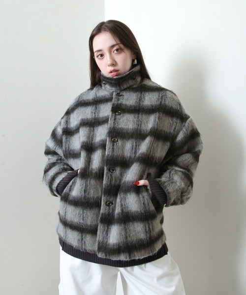 【セール】シャギー チェック オーバーサイズ ブルゾン（ブルゾン）｜Nilway（ニルウェイ）