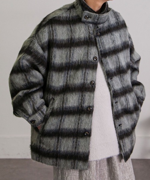 【セール】シャギー チェック オーバーサイズ ブルゾン（ブルゾン）｜Nilway（ニルウェイ）