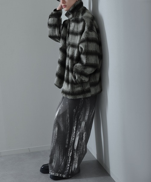 【セール】シャギー チェック オーバーサイズ ブルゾン（ブルゾン）｜Nilway（ニルウェイ）