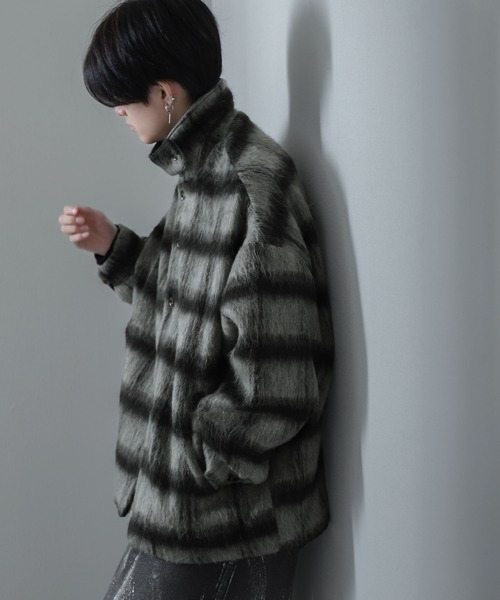 【セール】シャギー チェック オーバーサイズ ブルゾン（ブルゾン）｜Nilway（ニルウェイ）