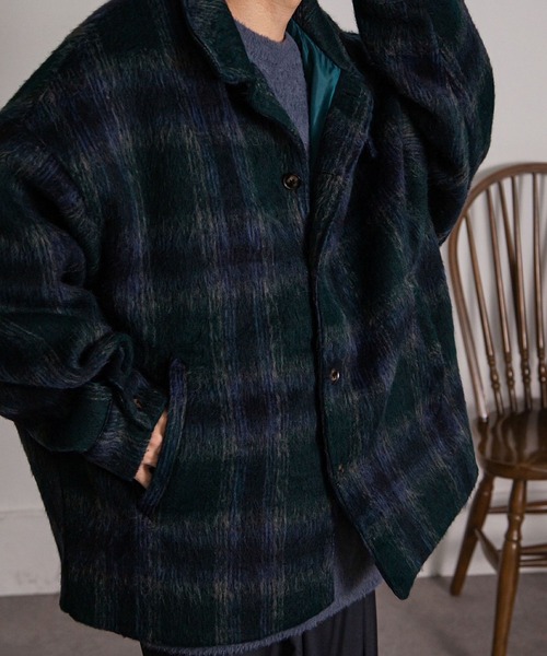 【セール】シャギー チェック オーバーサイズ ブルゾン（ブルゾン）｜Nilway（ニルウェイ）