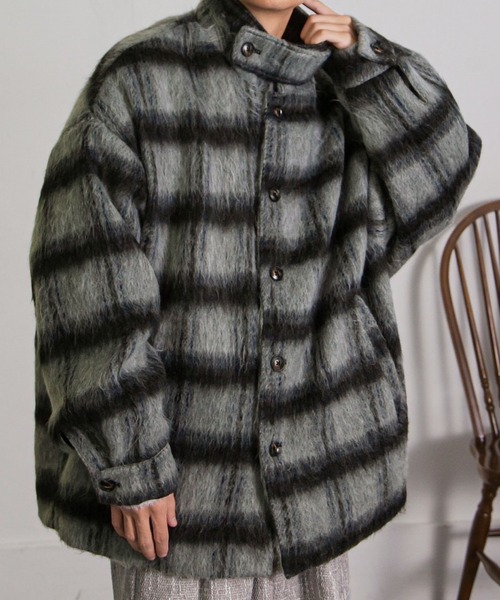 【セール】シャギー チェック オーバーサイズ ブルゾン（ブルゾン）｜Nilway（ニルウェイ）