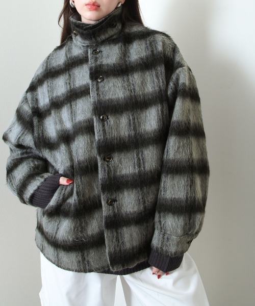 【セール】シャギー チェック オーバーサイズ ブルゾン（ブルゾン）｜Nilway（ニルウェイ）