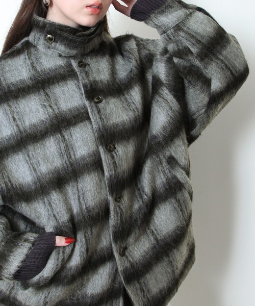 【セール】シャギー チェック オーバーサイズ ブルゾン（ブルゾン）｜Nilway（ニルウェイ）