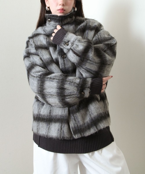 【セール】シャギー チェック オーバーサイズ ブルゾン（ブルゾン）｜Nilway（ニルウェイ）