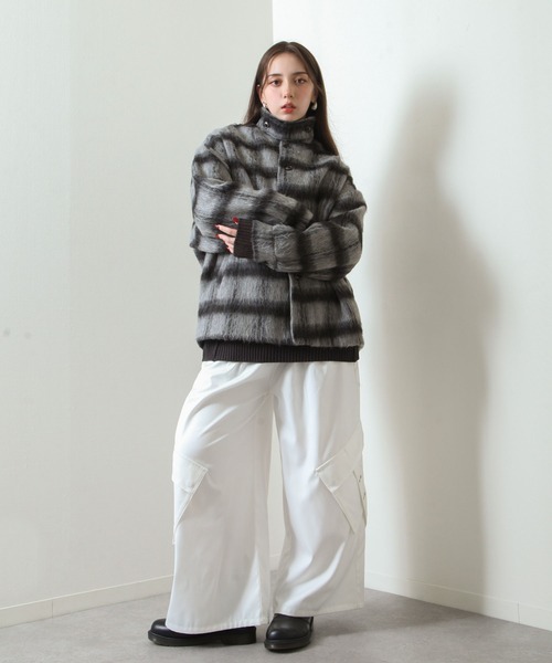 【セール】シャギー チェック オーバーサイズ ブルゾン（ブルゾン）｜Nilway（ニルウェイ）