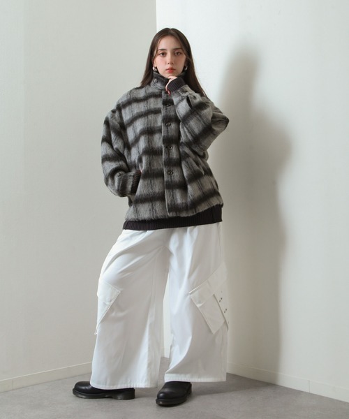 【セール】シャギー チェック オーバーサイズ ブルゾン（ブルゾン）｜Nilway（ニルウェイ）