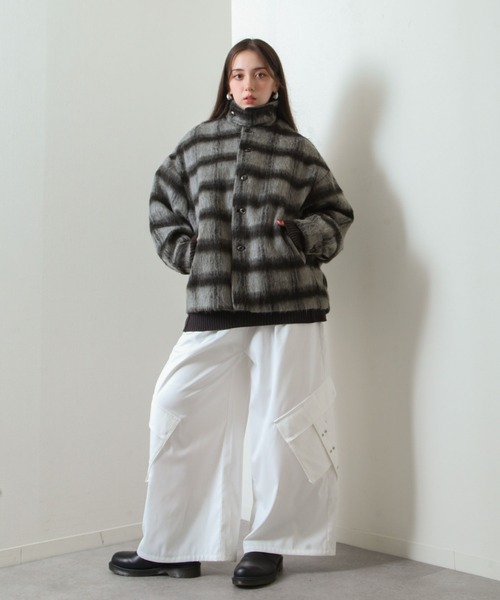 【セール】シャギー チェック オーバーサイズ ブルゾン（ブルゾン）｜Nilway（ニルウェイ）