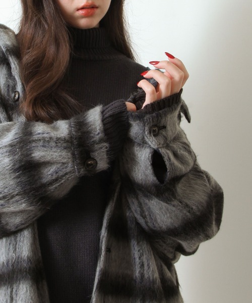 【セール】シャギー チェック オーバーサイズ ブルゾン（ブルゾン）｜Nilway（ニルウェイ）