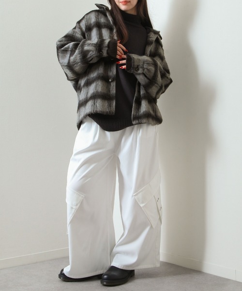 【セール】シャギー チェック オーバーサイズ ブルゾン（ブルゾン）｜Nilway（ニルウェイ）