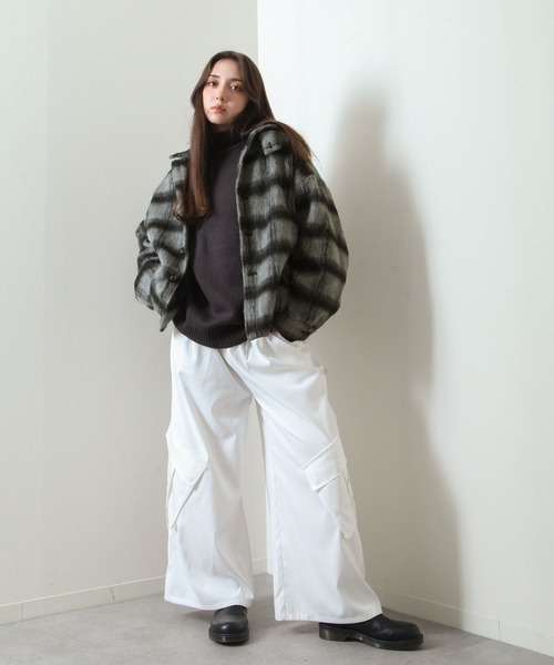 【セール】シャギー チェック オーバーサイズ ブルゾン（ブルゾン）｜Nilway（ニルウェイ）