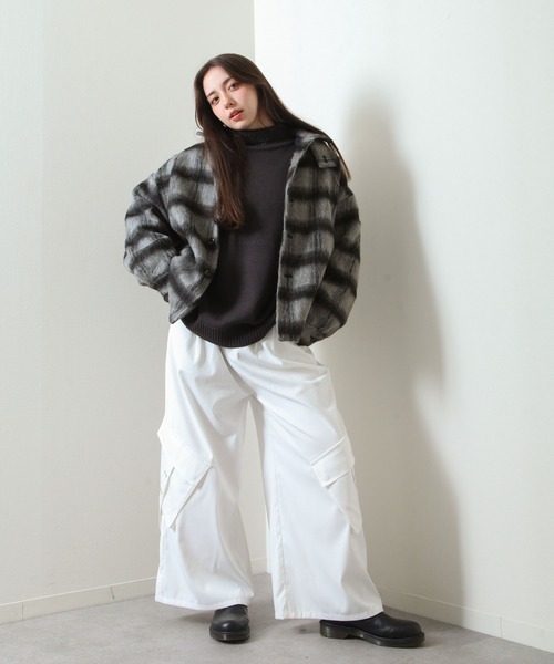 【セール】シャギー チェック オーバーサイズ ブルゾン（ブルゾン）｜Nilway（ニルウェイ）