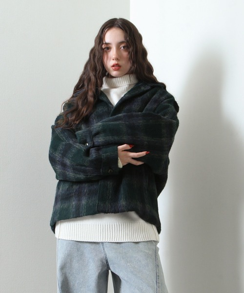 【セール】シャギー チェック オーバーサイズ ブルゾン（ブルゾン）｜Nilway（ニルウェイ）