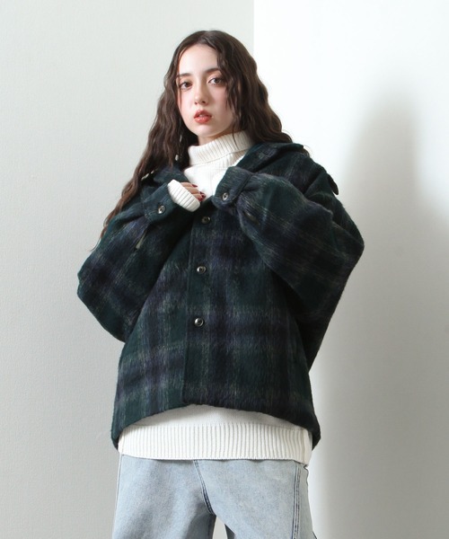 【セール】シャギー チェック オーバーサイズ ブルゾン（ブルゾン）｜Nilway（ニルウェイ）