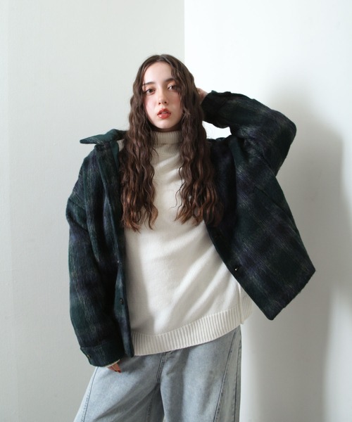 【セール】シャギー チェック オーバーサイズ ブルゾン（ブルゾン）｜Nilway（ニルウェイ）