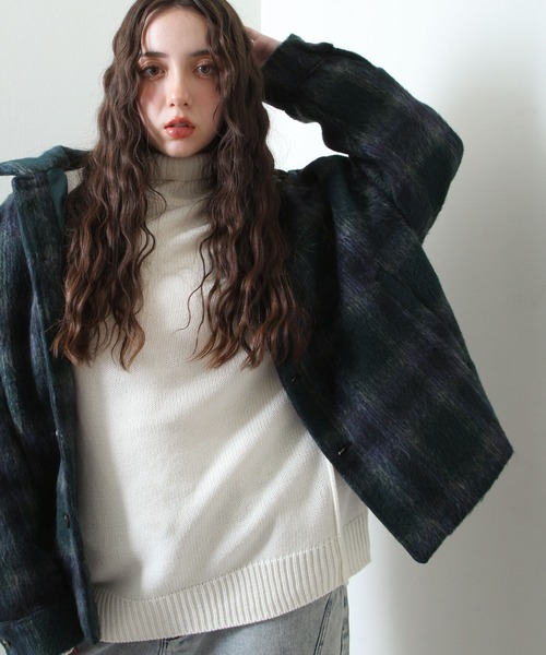 【セール】シャギー チェック オーバーサイズ ブルゾン（ブルゾン）｜Nilway（ニルウェイ）