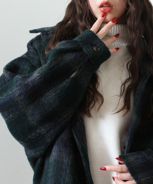 【セール】シャギー チェック オーバーサイズ ブルゾン（ブルゾン）｜Nilway（ニルウェイ）