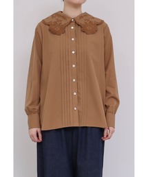 【定価36,300円】Heriter エリテ　リネンカットワークカラーブラウス 定価36,300円】Heriter エリテ リネンカットワークカラー