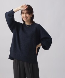 ◆【体型カバー】上品な抜け感 ぽわん袖 ラメニット