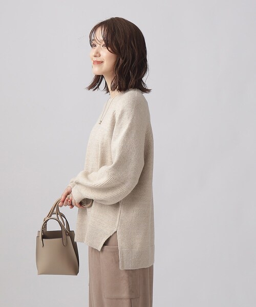 SHOO・LA・RUE(シューラルー)の「◆【体型カバー】上品な抜け感 ぽわん袖 ラメニット(ニット/セーター・レディース・ピンク系/ネイビー/グリーン系/ベージュ・00)」の10枚目の写真